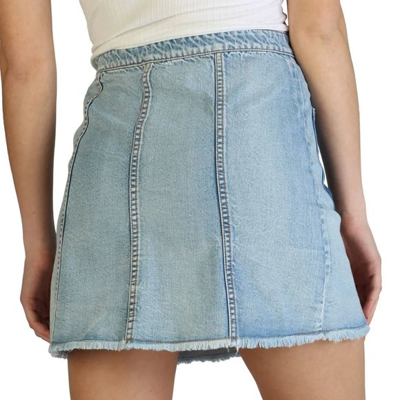 Armani Exchange A|X Contrast Pocket Button Front Denim Mini Skirt - Picture 3 of 6